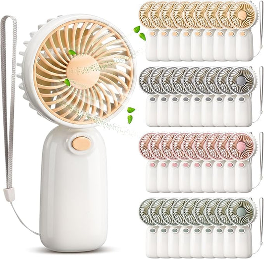 EBOOT 36 Pack Mini Portable Fans Bulk with Rope Hanging, Small Handheld Fan Battery Operated Fan in 4 Assorted Colors for Women Men Travel, Gym, Office, Wedding, Camping, Makeup（Rope Hanging）
