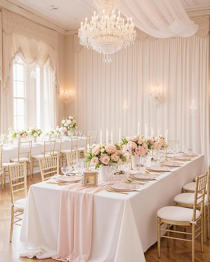 Nervure 350PCS Pink Plastic Plates - Pink Plastic Dinnerware Sets for 50 Guests - 100 Disposable Plates, 150 Gold Silverware, 50 Cups, 50 Napkins Perfect for Wedding & Party & Mothers Day