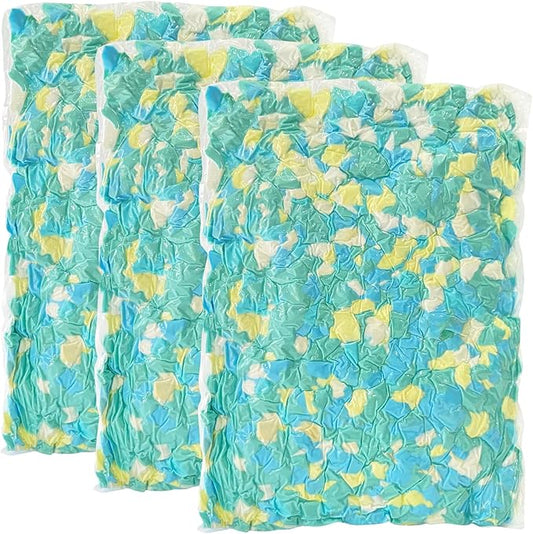 15lbs Bean Bag Filler, Shredded Memory Foam Filling for Pillow Stuffing Cushion Arts Crafts Refill, Without Added Gel Particles, Premium Soft and Great for Stuffing (Multi Color and Pack of 3)