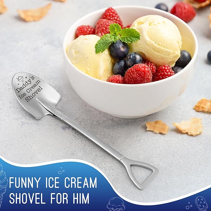 Daddys Ice Cream Shovel Gifts, Father Gift for Dad Fathers Day Birthday, from Daughter Son, Father's Day Dad Gifts for Him Men Husband Grandpa Grandfather Father-in-law Present Funny Ice Cream Spoon