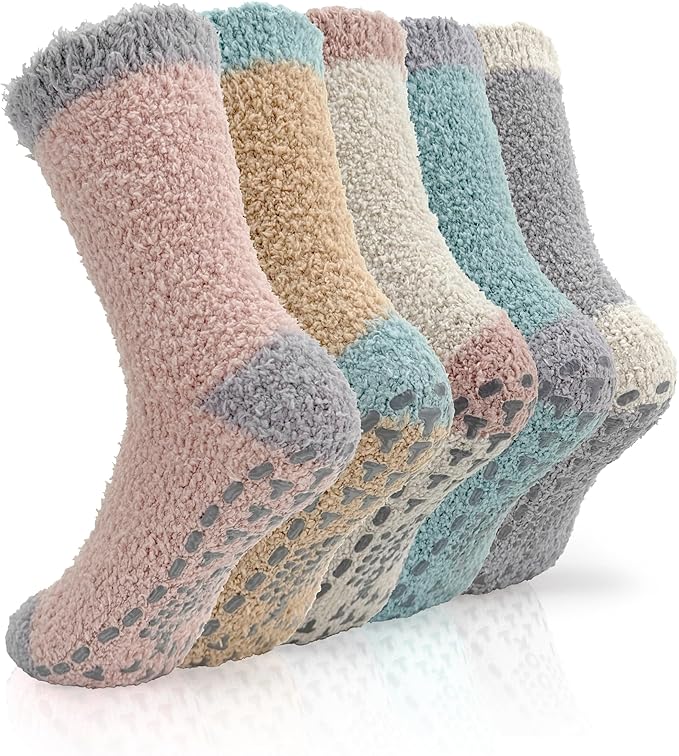 TEHOOK Warm & Cozy Gifts for Women, Fluffy Fuzzy Plush Sleeping Slipper Socks - Soft Warm Fabric