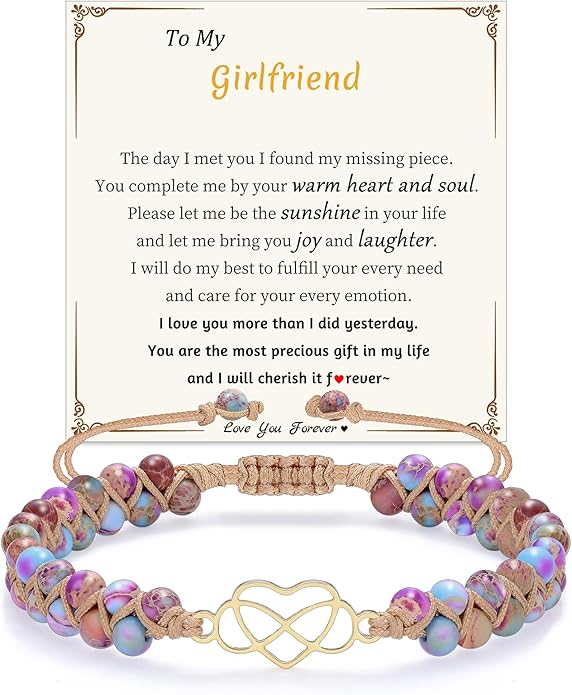 Mothers Day Gifts for Daughter Granddaughter, To My Mom Grandma Wife Girlfriend Sister Jasper Heart Bracelets Birthday Anniversary Christmas Stocking Stuffers Valentines Day Jewelry