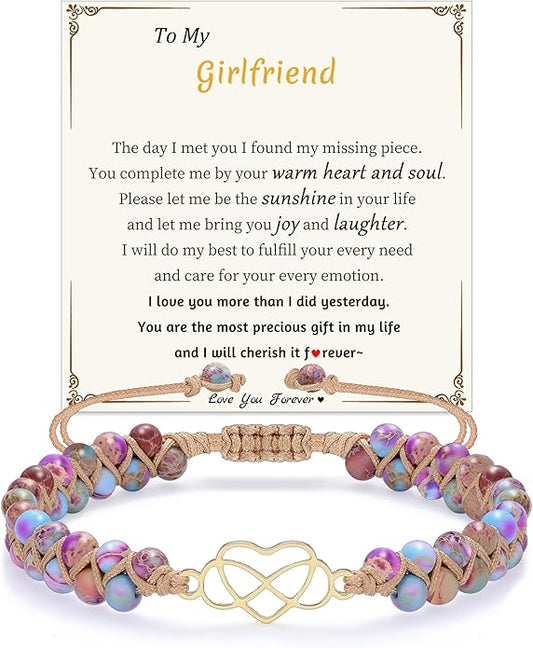 Mothers Day Gifts for Daughter Granddaughter, To My Mom Grandma Wife Girlfriend Sister Jasper Heart Bracelets Birthday Anniversary Christmas Stocking Stuffers Valentines Day Jewelry
