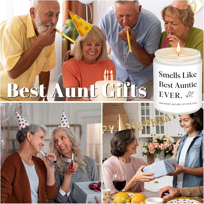 Homsolver Gifts for Aunt, Birthday Mothers Christmas Thanksgiving Gifts for Aunt, Smells Like Best Auntie Ever Scented Candles