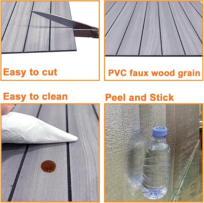 YLL YLL PVC Slat Wall Panel Peel and Stick 118"x 15.7" Faux Grey Wood Grain Slat Panel Self-Adhesive Wallpaper Soundproof 3D Wall Panels