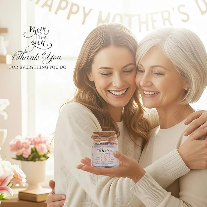 SOLMAY Mothers Day Gifts for Mom — Bible Verse Jar Scripture Jar with Read Me When Christian Affirmation Cards, Religious Birthday Gifts for Mom Women Wife Grandma from Son