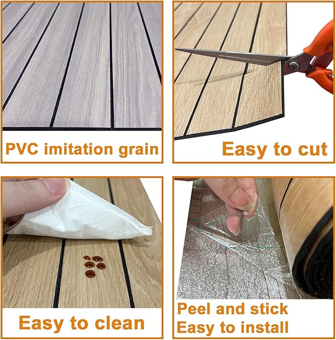 Yutianli PVC Slat Wall Panel Peel and Stick 118"x 15.7" Faux Wood Slat Panel Artificial Oak Wood Grain Self-Adhesive Soundproof 3D Wall Panel for Walls and Ceilings