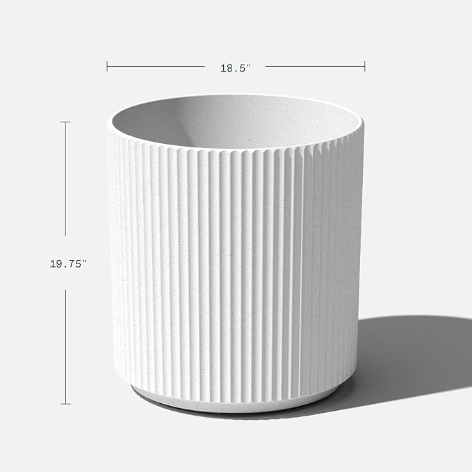 Veradek Demi 20 in. Round White Plastic Planter DMV20W