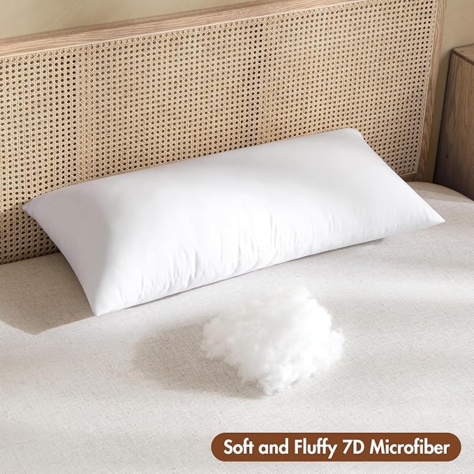 MIULEE 18x22 Inch Throw Pillow Insert Premium Throw Pillow Virgin Microfiber Stuffer Rectangle Pillow for Sofa Bed Couch
