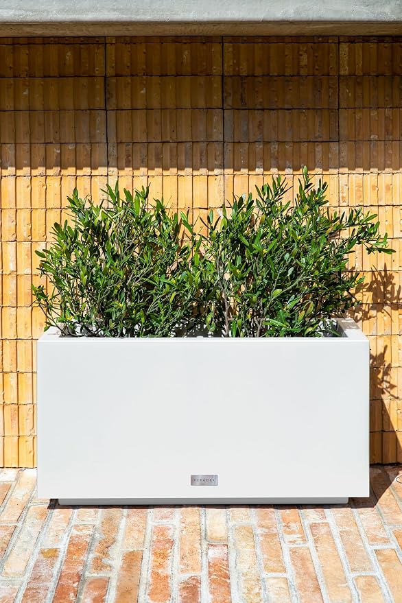 Veradek Block Series Long Box Planter - Large Rectangular Planter for Indoor or Outdoor Patio/Porch | Durable All-Weather Use with Drainage Holes | Modern Décor for Tall Plants, Flowers or Shrubs