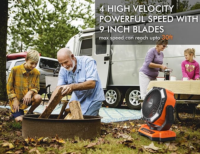 40000mAh Battery Operated Camping Fan, Rechargeable Fan High Velocity, Portable Fan With Remote & Timer - Battery Powered Fan for Car Travel RV Camping Gear Hurricane Emergency Power Outage Essentials
