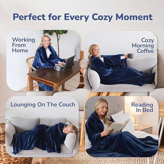 Super Blanky Wearable Blankets for Women, Adult Wearable Blanket Men, Mother's Day Gifts for Her, Wife Birthday Gift Ideas