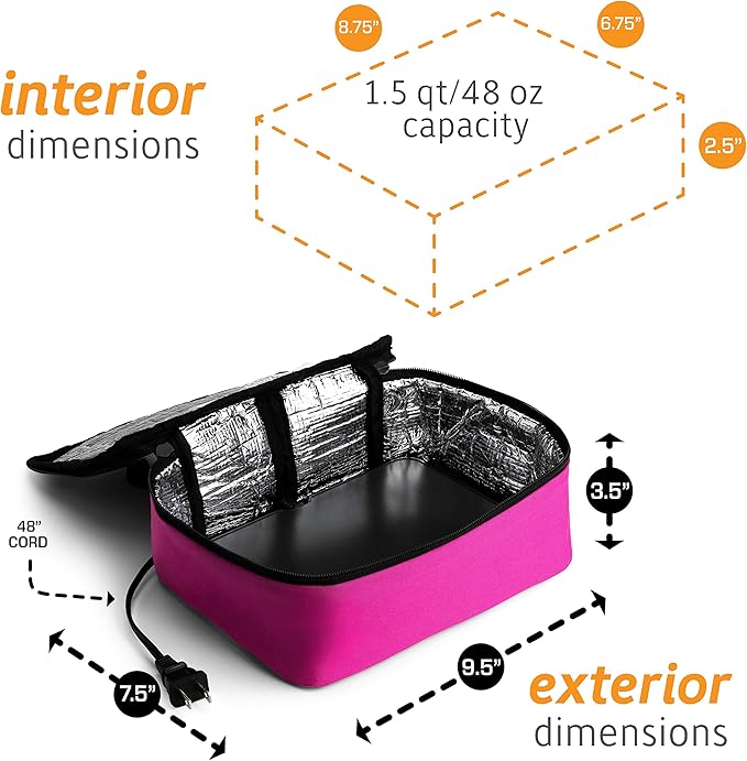 HOTLOGIC Mini Portable Electric Lunch Box Food Heater - Innovative Food Warmer and Heated Lunch Box for Adults Car/Home - Easily Cook, Reheat, and Keep Your Food Warm