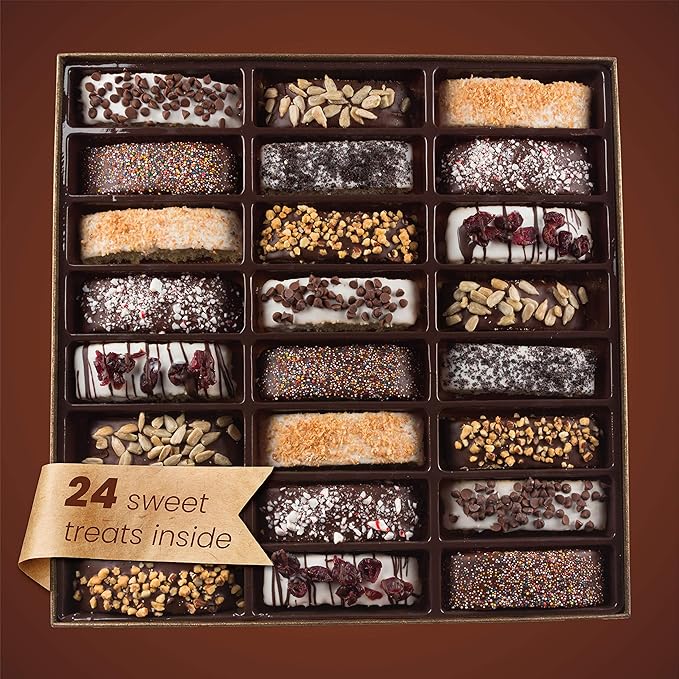 Barnetts Mothers Day Chocolate 24 Biscotti Gift Baskets, Gourmet Cookie Gifts Box for Him and Her Food Baskets Delivery, Candy Basket Ideas for Mother, Mom, Grandmother, Grandma, Wife, Sister, Daughter, Women