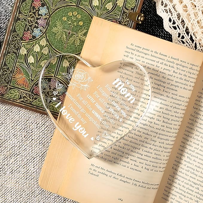 Mom Gifts for Mother's Day, I Love You Mom Acrylic Keepsake - Birthday Gifts for Moms from Daughter Son, Best Christmas Idea