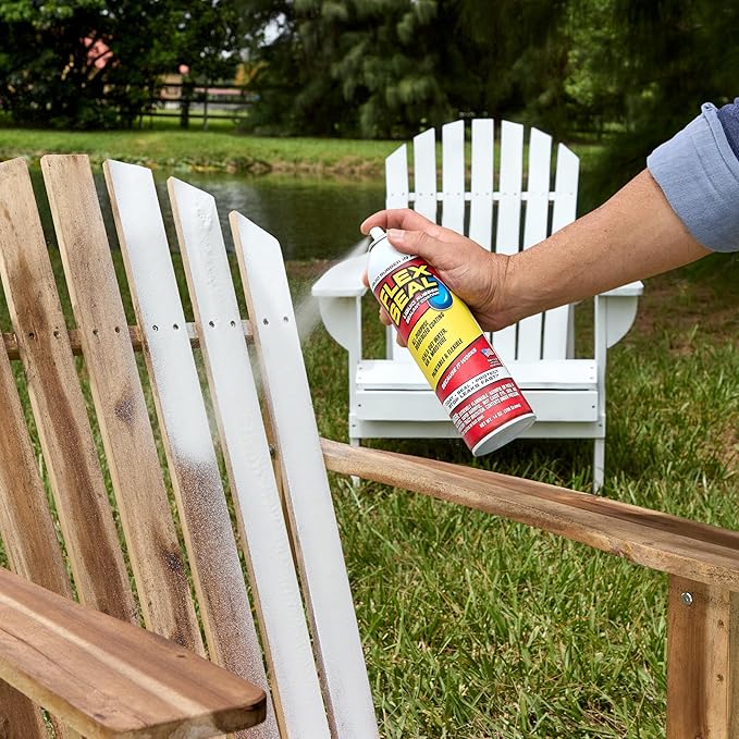 Flex Seal, 14 oz, White, Stop Leaks Instantly, Waterproof Rubber Spray On Sealant Coating, Perfect for Gutters, Wood, RV, Campers, Roof Repair, Skylights, Windows, and More