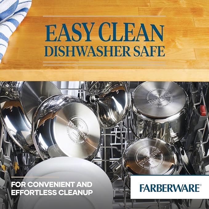 Farberware Classic Series Stainless Steel Stock Pot with Lid, 8-Quart, Silver
