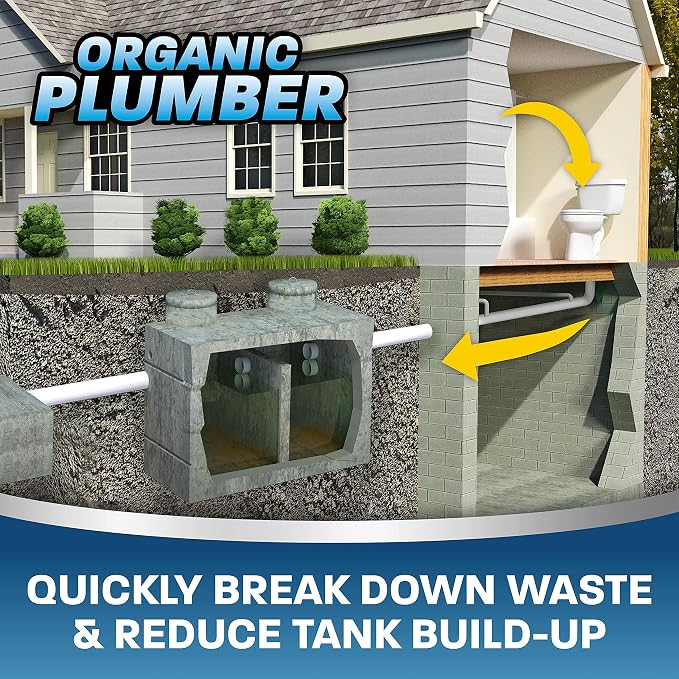 Septic Tank Cleaner Treatment, Bacteria x Natural Enzyme Flushable Bio Tabs, Rid Sewage Waste & Clean Field System, 1 Year of Tablets