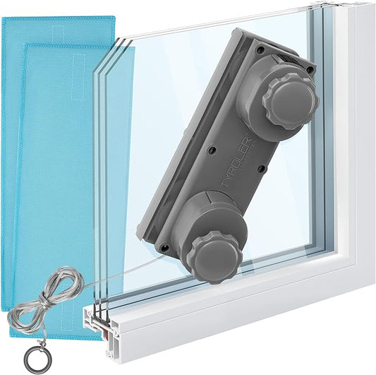 Tyroler Magnetic Window Cleaner Tool | The Silicone Glider R-3 AFC Fits Windows 0.2"-1.5" Thick | Double Sided Outside Window Cleaner Tool | Adjustable Control