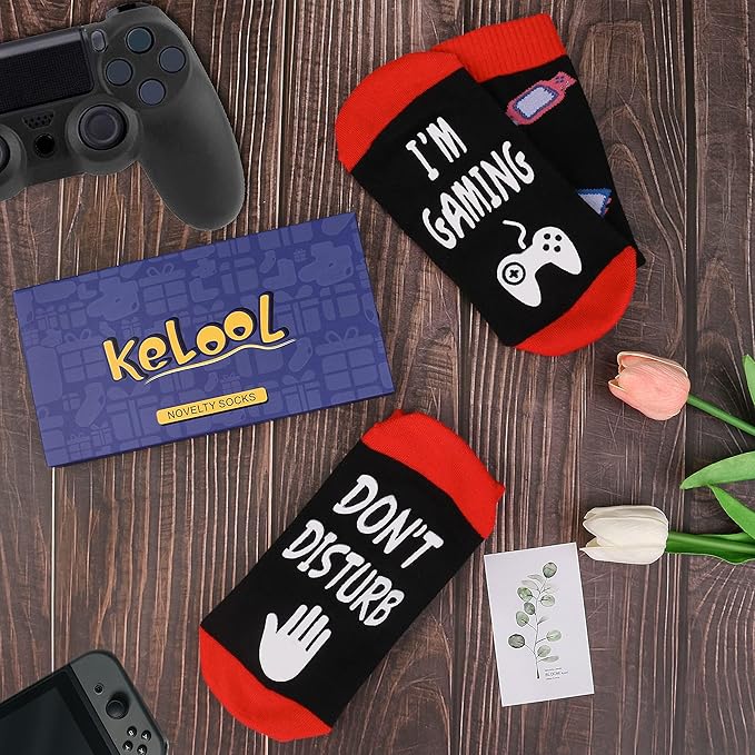 Kelool Do Not Disturb I'm Gaming Socks,Men Gifts for Men Teen Boys Dad Son Kid St Patricks Day Father Mothers Day Socks Gifts