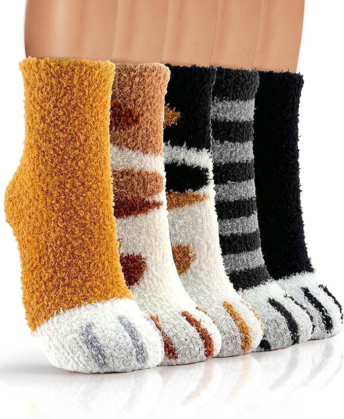 TEHOOK Warm & Cozy Gifts for Women, Fluffy Fuzzy Plush Sleeping Slipper Socks - Soft Warm Fabric