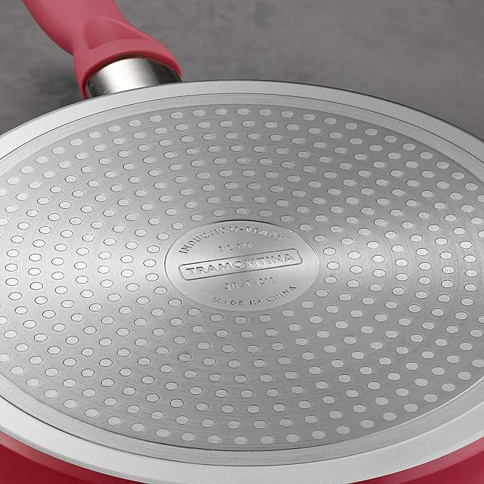 Tramontina Solara 10 & 12-Inch Ceramic Non Stick Frying Pan Set, Heavy-Gauge Aluminum Skillet with Nonstick Coating, Dishwasher and Oven Safe (Red, 2-Pack)