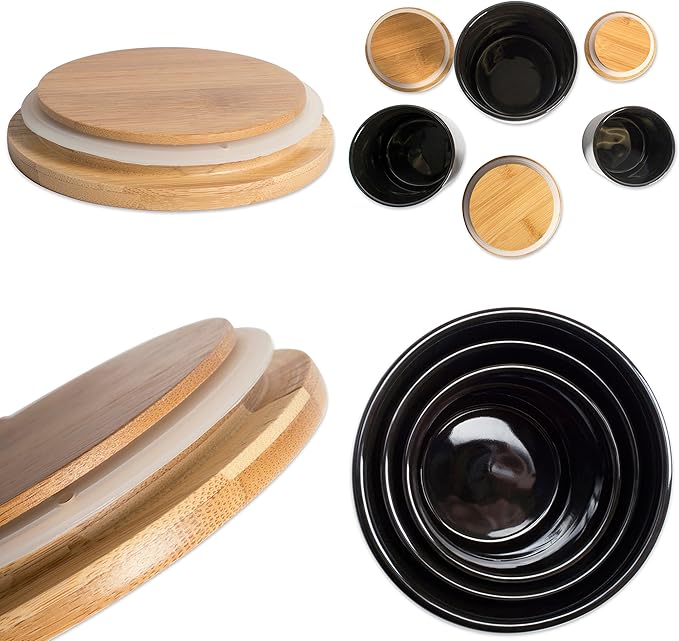 DII Kitchen Accessories Retro Collection, Ceramics, Canister Set, Black, 3 Piece