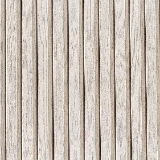 Wood Slat Wallpaper Peel and Stick Dead Wood Color 17.5x100 Inch Flat Finish Self Adhesive Wall Covering Wabi Sabi Japanese Inspired Minimalist Bedroom Decor