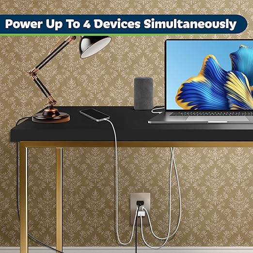 TOPGREENER 2-Port Outlet with Type C USB Charging Ports, 15 Amp TR Receptacle Plug, Electrical Socket, UL Listed, TU21536AC-NKWSI, Nickel