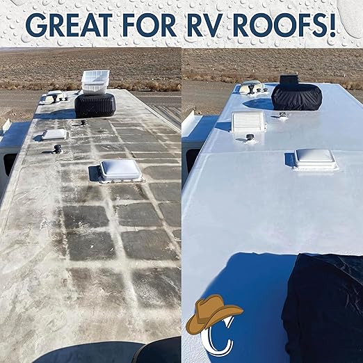 100% Silicone Roof Coating for RVs, Campers & Flat Roofs - Waterproof Seal for Leaks, Cracks & Seams - Ponding Water Resistant - Quart White