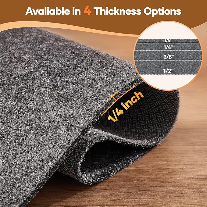 Veken Non Slip Cushioned Runner Rug Pad Gripper 2 x 7 Ft, Felt and Silicone Backing, 1/4 inch Thick, Carpet Liner Protector Mat for Area Rugs and Hardwood Floors, with 99 Pcs Anti-Slip Strips Pattern