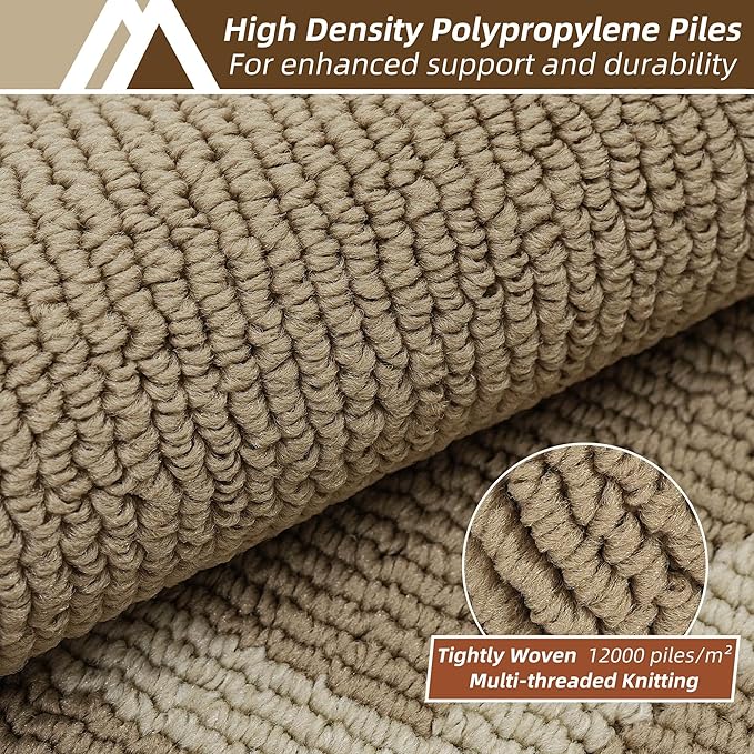 COSY HOMEER Kitchen Rugs and Mats 24"x48" Non Slip Kitchen Mats for Floor Washable Kitchen Runner Rug Stain Resistant Standing Mat for Kitchen,Sink,Polypropylene,Beige