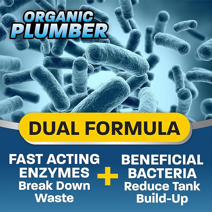 Septic Tank Cleaner Treatment, Bacteria x Natural Enzyme Flushable Bio Tabs, Rid Sewage Waste & Clean Field System, 1 Year of Tablets