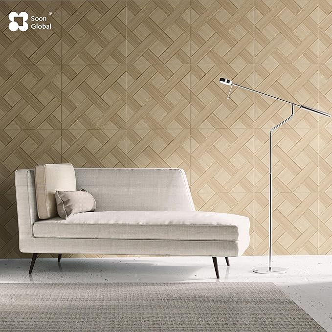 Soon Global Acoustical Wall Panels, 6-Piece 23.62 X 23.62 Inches Art Acoustic Panels, Decorative Acoustic Panels, Acoustic Wall Panels, Sound Absorbing Wall Art, Cedral Arc