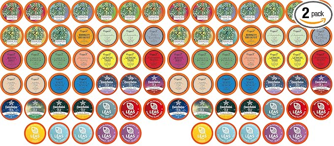 Two Rivers Assorted Tea Sampler Variety Pack for Keurig K-Cup Brewers,40 Count (Pack of 2)