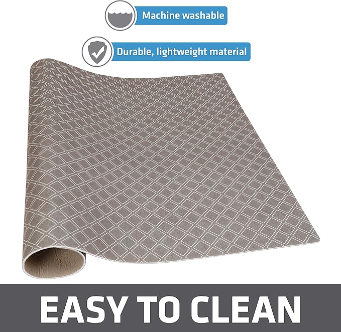 Drymate Jumbo XL Dish Drying Mat (19”x24”), Low-Profile, Super Absorbent, Quick Dry Fabric, Waterproof & Slip-Resistant, for Kitchen Counter, Trimmable, Easy to Clean (USA Made)(Taupe)