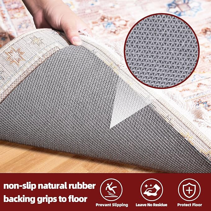 BAGAIL Felt and Natural Rubber Backing Rug Pads 1/8” Thick, 2 x 6 Ft Non Slip Rug Gripper Keep Rugs in Place, Under Area Rug Protective Cushioned Pads, Carpet Runners, Hardwood Floors Protection