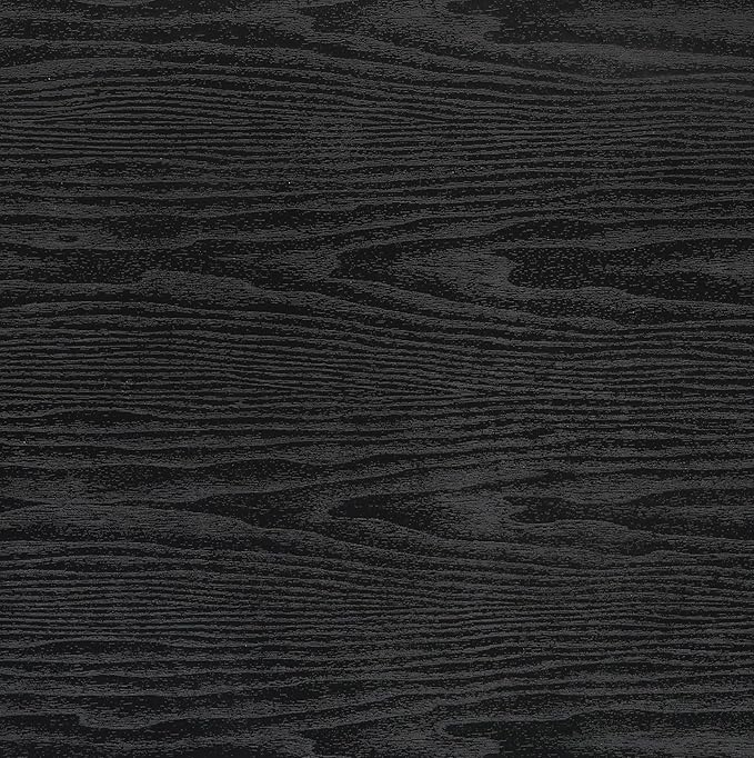 Peel and Stick Wallpaper Black Wood Wall Paper - 17.5 x 300 Inch Self Adhesive Wallpaper Peel and Stick, Easy to Paste Wall Contact Paper for Stand Liner, Table and Door Makeover Decor