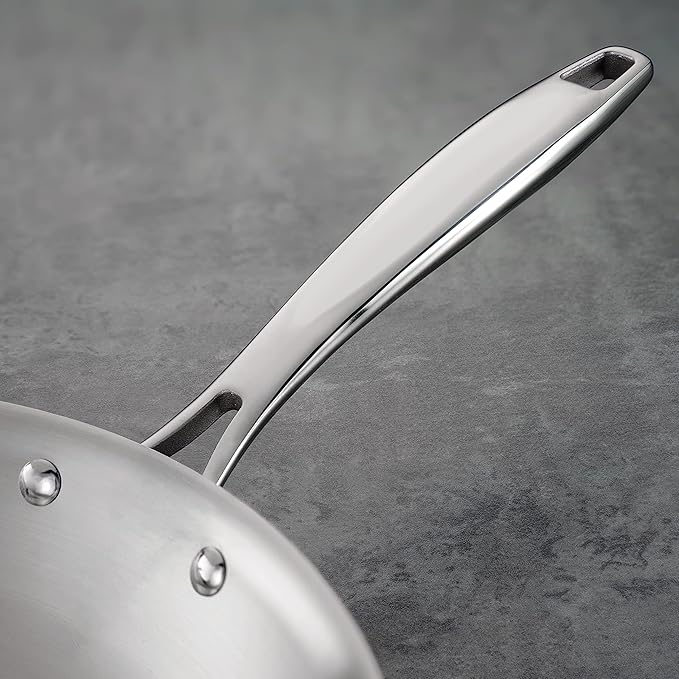 Tramontina Signature Tri-Ply Clad Stainless Steel 12-Inch Large Frying Pan | Induction-Ready Skillet, Dishwasher-Safe, NSF-Certified