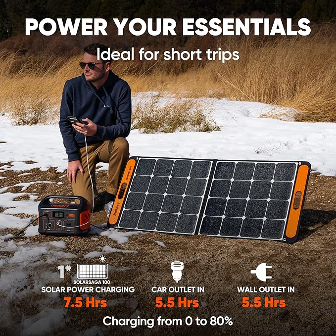 Jackery Portable Power Station Explorer 500, 518Wh Outdoor Solar Generator Mobile Lithium Battery Pack with 110V/500W AC Outlet for Home Use, Emergency Backup,Road Trip Camping (Solar Panel Optional)