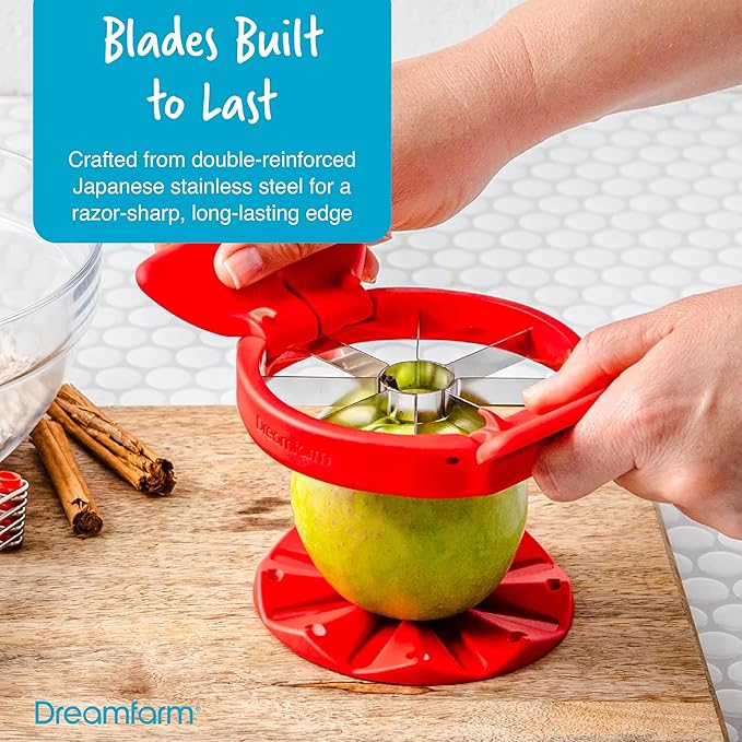 Dreamfarm Fruit Accessories Set – Apple Slicer & Corer, Multifunctional Fruit Pitter, Self‑Sharpening Peeler – Compact, BPA‑Free & Stainless Steel - Dishwasher Safe Kitchen Essential for Daily Use