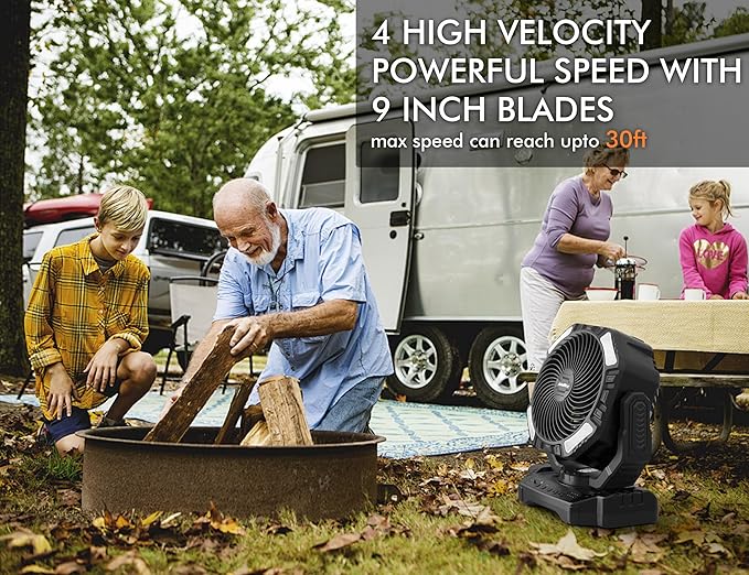 40000mAh Battery Operated Camping Fan, Rechargeable Fan High Velocity, Portable Fan With Remote & Timer - Battery Powered Fan for Car Travel RV Camping Gear Hurricane Emergency Power Outage Essentials