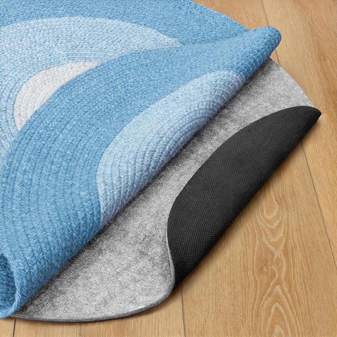RUGPADUSA - Dual Surface - 8' Round - 1/8" Thick - Felt + Rubber - Non-Slip Backing Rug Pad - Adds Low-Profile Comfort and Protection
