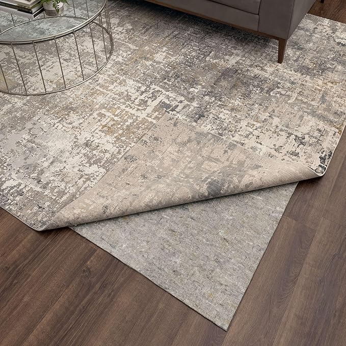 Mohawk Home Non Slip Rug Pad 10' x 14' - 3/8" Thick Felt + Latex Rubber Gripper - Dual Surface Cushion for Hardwood, Carpet, Tile Floors, Made in USA