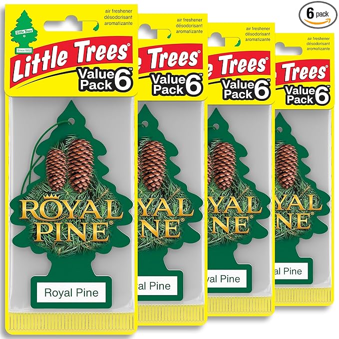 LITTLE TREES Car Air Freshener | Hanging Tree Provides Long Lasting Scent for Auto and Home | Royal Pine, 24 Air Fresheners