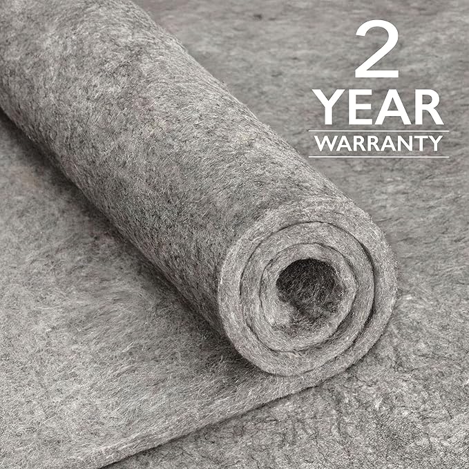 RUGPADUSA - Basics - 7'6" x 9'6" - 1/4" Thick - 100% Felt - Protective Cushioning Rug Pad - Safe for All Floors and Finishes Including Hardwoods