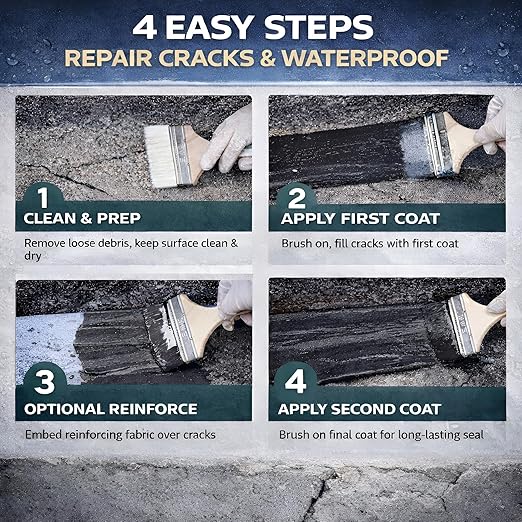 White RV Roof Coating - Solar Reflective Liquid Rubber Waterproof Sealant - UV & Heat Resistant Protective Paint for Camper, Trailer & Metal Roofs - Cool Roof Elastomeric Membrane - 1 Quart
