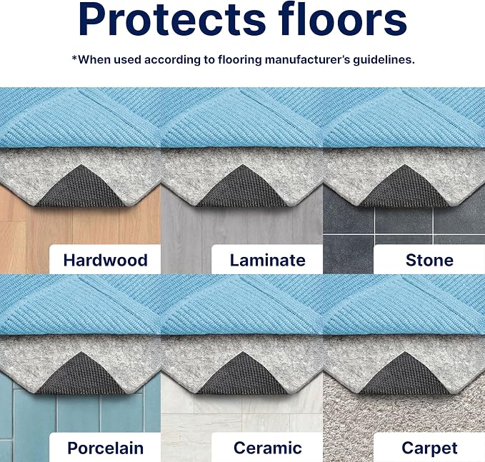RUGPADUSA - Dual Surface - 8'10" x 11'10" - 3/8" Thick - Felt + Rubber - Enhanced Non-Slip Rug Pad - Adds Comfort and Protection - for Hard Surface Floors