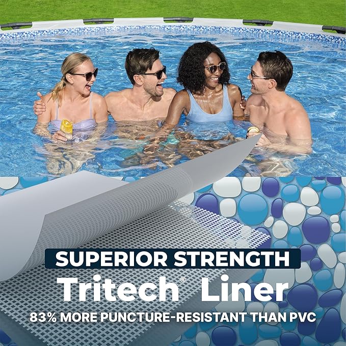 Bestway Steel Pro MAX 15' x 48" Above Ground Pool, Round Metal Frame Outdoor Swimming Pool Set with Filter Pump, Ladder, and Cover, Gray