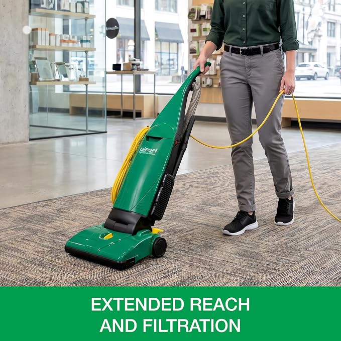 BISSELL BigGreen Commercial PowerForce Bagged Lightweight, Upright, Industrial, Vacuum Cleaner, BGU1451T
